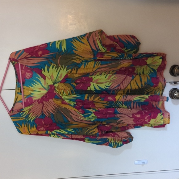 Volcom Hawaiian women's shirt caftan swim coverup tropical OS one size - Picture 1 of 3